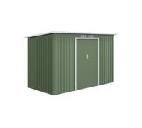 Abri de jardin - remise pour outils - cabanon portes verrouillables - dim. 2,8L x 1,3l x 1,72H m - tôle d'acier gris vert