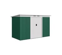 Abri de jardin - Outsunny - 3,6 m² - kit de fondation, porte coulissante verrouillables 4 aérations - 280x130x172cm - vert foncé