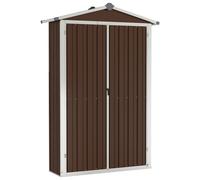 vidaXL Abri de jardin - Remise de stockage marron 116x45x175 cm en acier galvanisé