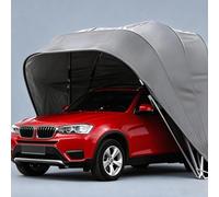Abri de jardin robuste en métal avec auvent et structure pour voiture | Garage portable avec serrure et cadre en acier inoxydable pour voiture, gris(5.5x2.5x2.3m)