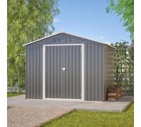 Abri de Jardin Robuste en métal avec Toit à Deux versants XXXL (300 x 252 x 191 cm) Rangement sécurisé pour Les Outils et Les équipements de Jardinage Gris