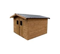 HABRITA Abri panneaux - 19 mm - Toit double pente en bac acier galvanisé - 10,33 m²