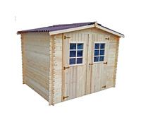 Abri de jardin 6,30m² en bois massif - Toiture en plaques ondulées