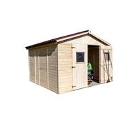 Abri en panneaux de bois 16 mm - surface utile 7,62 m² - double porte - sans plancher