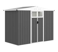 Abri de jardin en métal - Outsunny - 2,7 m² - fenêtre, 4 évents et porte verrouillable - 246 x 117 x 180 cm - gris