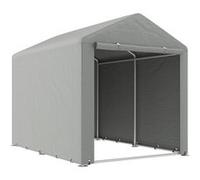 Outsunny Abri de jardin tente de stockage imperméable abri moto porte enroulable fermeture éclair, garage pour vélo et outils rangement et stockage pour vélo moto bois outils, 160x218x172cm gris clair