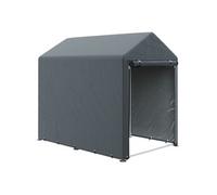 Abri de jardin tente de stockage portable abri de vélo garage pour extérieur avec cadre en métal galvanisé et grande porte, 1,2 x 1,8 m gris foncé G