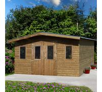 Abri de jardin 19,69m² brun doré Habrita tha4040.02t Brun G