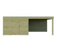 Abri de jardin traité 300 x 300 cm Qube Abri avec extension 294 x 300 cm et plancher