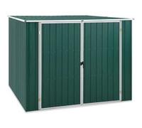 Abri de jardin - vidaXL - 195x198x159 cm - Acier galvanisé - Double ouverture - Sans plancher Vert G