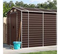 Abri de jardin vidaXL marron 191x810x198 cm acier galvanisé Marron G