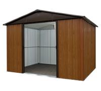 Abri métal aspect bois YARDMASTER 11,03 m2. + kit d'ancrage inclus