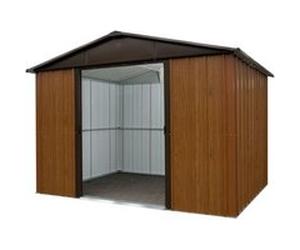 Abri de jardin Yardmaster WGY en métal coloris marron et imitation bois ép.0,3 mm surface extérieure 5,97 m²