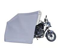 Abri de Moto Robuste, Couverture de Stockage, Tente de Garage, télécommande entièrement Automatique verrouillable (Argent 136 x 51 x 75 Pouces)