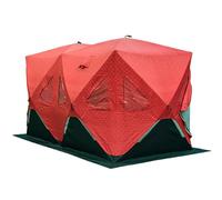 Abri de pêche à glace isolé avec cric de poêle, tente thermique portable pour 2 à 8 personnes, grande zone de pêche