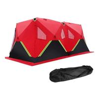 Abri de pêche à glace isolé avec cric de poêle, tente thermique portable pour 2 à 8 personnes, grande zone de pêche