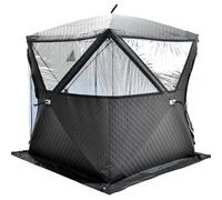 Abri de pêche à glace isolé portable pour 3 à 4 personnes, tente thermique facile à installer pour l'hiver en plein air par temps froid