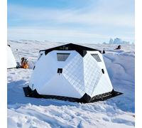 Abri de pêche à glace isolé portable pour plusieurs personnes, centre thermique avec tissu Oxford durable