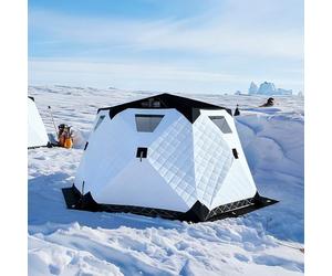 Abri de pêche à glace isolé portable pour plusieurs personnes, centre thermique avec tissu Oxford durable