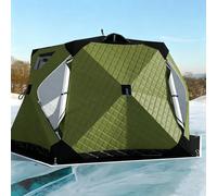 Abri de pêche à glace isolé, tente coupe-vent et résistante à la chaleur pour une utilisation en hiver, avec sac de rangement et ancrages