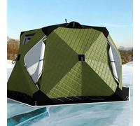 Abri de pêche à glace portable avec sac de transport et ancrages à glace, tente spacieuse pour 6 à 10 personnes, idéale pour les activités de plein air