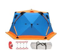 Abri De Pêche sur Glace Isolé Universel, Diagonale Inférieure De 3,5 M De Long/Hauteur 1,8 M, pour 8-12 Personnes, Largeur De l'ourlet : 18-22 Cm,Imperméable Toutes Saisons,B,Blue