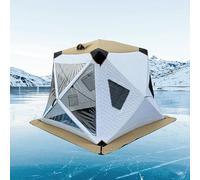 Abri de pêche sur glace portable, cabane thermique pop-up avec protection contre les intempéries, ancres, sac de transport pour la pêche sur glace