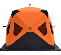 Abri de Pêche sur Glace, Tente de Pêche sur Glace, Tente de pêche sur glace isotherme et escamotable for 3 à 4 personnes, cabane de pêche sur glace portable, grande cabane à glace coupe-vent(Orange)