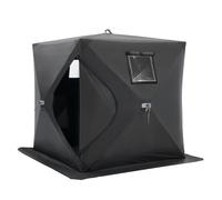 Abri de Pêche sur Glace-VEVOR-1,5 x 1,5 x 1,65 m-Tente de Pêche Escamotable Portable-Isolant Thermique-pour Pêche Hivernale-Noir