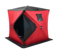 VEVOR Abri de Pêche sur Glace, 1,8 x 1,8 x 2 m, Tente de Pêche Escamotable Portable pour 3 à 4 Personnes, Isolant Thermique, Tissu Oxford, avec Ancres, Cordes, Sac de Transport, pour Pêche Hivernale