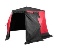 VEVOR Abri de Pêche sur Glace, 3,3 x 3,3 x 2 m, Tente de Pêche Escamotable Portable pour 6-8 Personnes, Isolant Thermique, Tissu Oxford, avec Ancres, Cordes, Sac de Transport, pour Pêche Hivernale