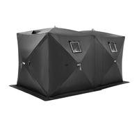 Abri de Pêche sur Glace-VEVOR-3,6 x 1,8 x 2 m-Tente de Pêche Escamotable Portable-Isolant Thermique-pour Pêche Hivernale-Noir