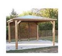 Abri de piscine 12.32m² bois traité Habrita thb3535.v bois G