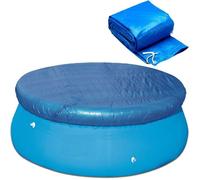Abri de Piscine Rond 244cm - Cadre de Couverture de Soleil en Métal et Prisme Easy Set - Couverture en Polyéthylène Résistant à la