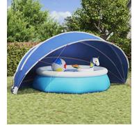 vidaXL Dôme de piscine Bleu 546 x 516 x 250 cm – Anti-UV, couverture pliable, protection été