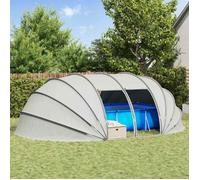 vidaXL Abri de piscine Dôme de tente de piscine Gris 640 x 432 x 205 cm