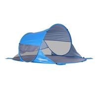 Abri de plage pliable pop-up automatique instantané - OUTSUNNY - Protection UV fenêtre arrière - Bleu ciel