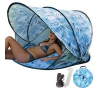 Abri de Plage Pop Up Tente de Plage Automatique Portable avec Protection | UV 50+ et Coupe-Vent, Tente Pare-Soleil pour 2-3 Personnes, Camping Jardin Plage, Bleu