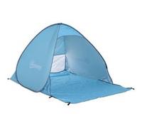 Abri de plage tente de plage pliable pop-up automatique instantané protection UV fenêtre arrière grand tapis de sol bleu ciel Bleu G