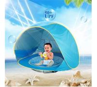 ABRI DE PLAGE - TENTE DE PLAGE Tente de Plage Anti-UV UPF 50 Bébé Piscine Jeux d'eau Détachable Fond Etanche Camping Voyage