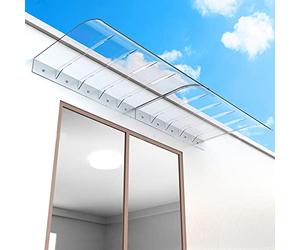 Abri de pluie invisible pour protection UV pour porte d'entrée, pare-soleil extérieur, auvent de fenêtre de jardin, couverture en polycarbonate, protection contre la pluie et la neige
