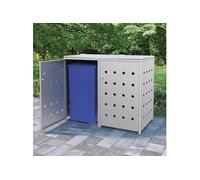 Abri de poubelle double sur roulettes 240 L Acier inoxydable