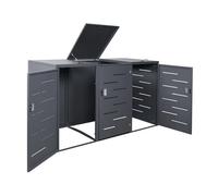 Abri De Poubelles Extérieur Conteneurs À Ordures Avec Couvercle Jusqu'à 6 Bacs 116x212x98 Cm En Acier Anthracite 04_0005618 Multicolore