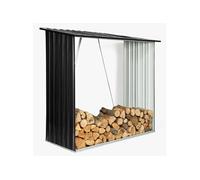 IDMarket – Abri de stockage 2 m³ en acier galvanisé pour bûches gris