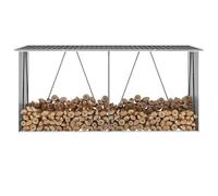 Abri de stockage à bois - vidaXL - Acier galvanisé - 330x84x152cm - Anthracite - Durable