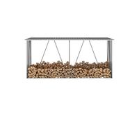 vidaXL Abri de stockage de bois 330×84×152 cm Acier galvanisé Gris Toit traditionnel