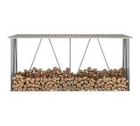 Abri de stockage de bois Acier galvanisé 330x84x152 cm Marron