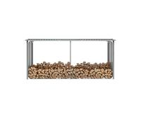 vidaXL Abri de stockage de bois 330×92×153 cm – Acier galvanisé – Gris, durable et facile à monter