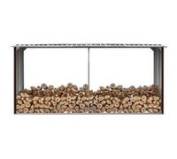 vidaXL Abri de stockage de bois Acier galvanisé 330x92x153 cm Marron