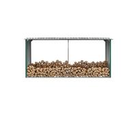 Abri de stockage de bois Acier galvanisé 330x92x153 cm Vert